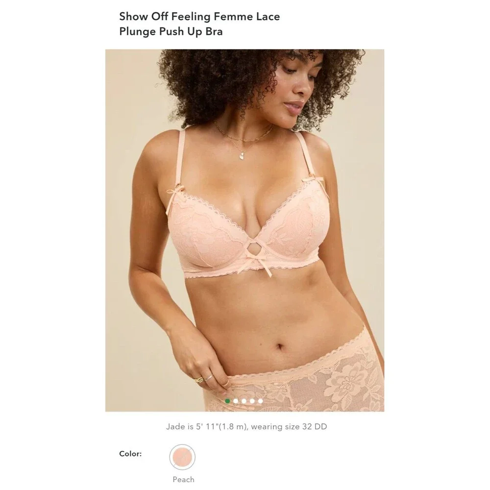 Aerie 34B Plunge Pink Pushup Bra NWT Adjustable Straps Underwire Padded